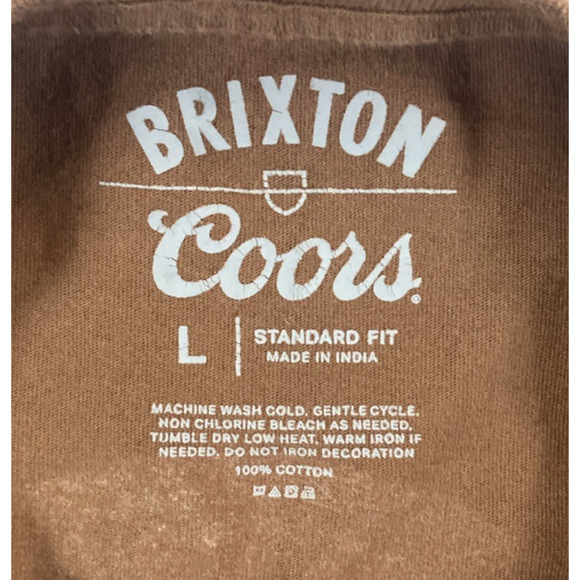 Brixton Coors Banquet Beer Size Large Long Sleeve Colorado Rockey Mountain Brown - Picture 5 of 8